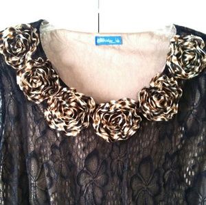 📌 SOLD 📌Leopard Lace Tunic